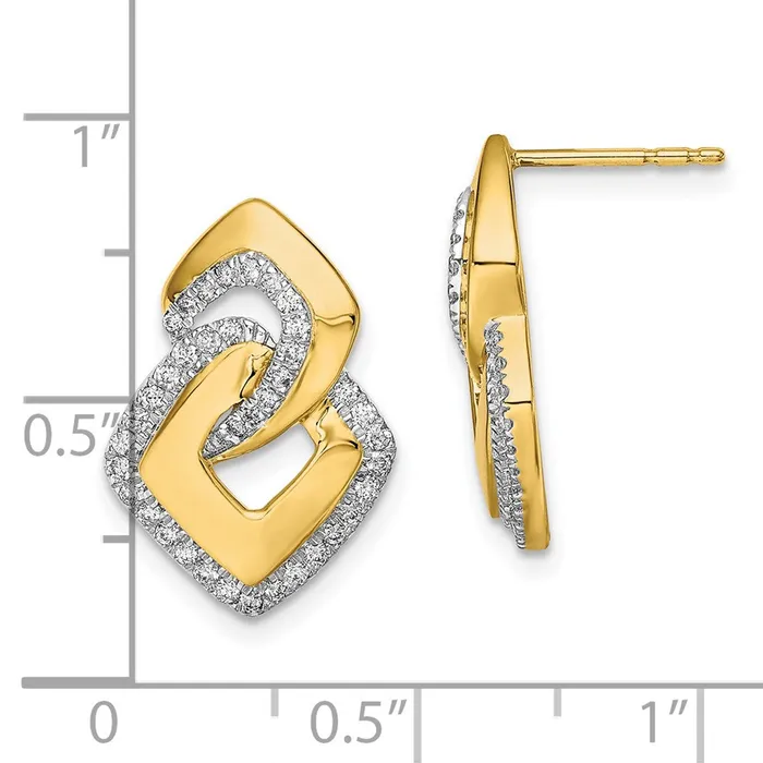 Earrings Goldia Solid 14k Yellow Gold Polished Simulated CZ Fancy Shaped Post Earrings Earrings Goldia Solid 14k Yellow Gold Polished Simulated CZ Fancy Shaped Post Earrings