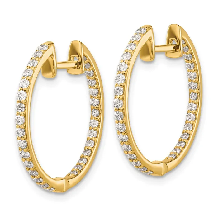 Earrings Goldia Solid 14k Yellow Gold Simulated CZ InOut Hinged Hoop Earrings Earrings Goldia Solid 14k Yellow Gold Simulated CZ InOut Hinged Hoop Earrings