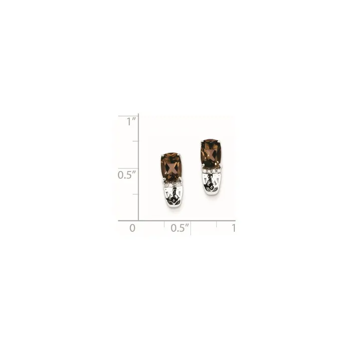 Earrings Goldia Sterling Silver Diamond u0026 Smoky Quartz Post Earrings