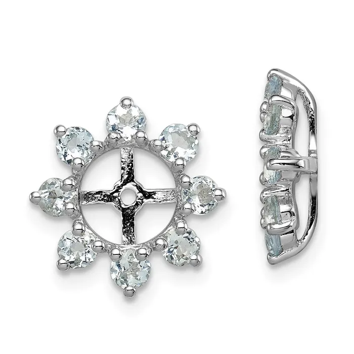 Earrings Goldia Sterling Silver Rhodium Aquamarine Earring Jacket