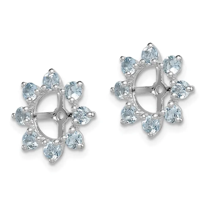 Earrings Goldia Sterling Silver Rhodium Aquamarine Earring Jacket