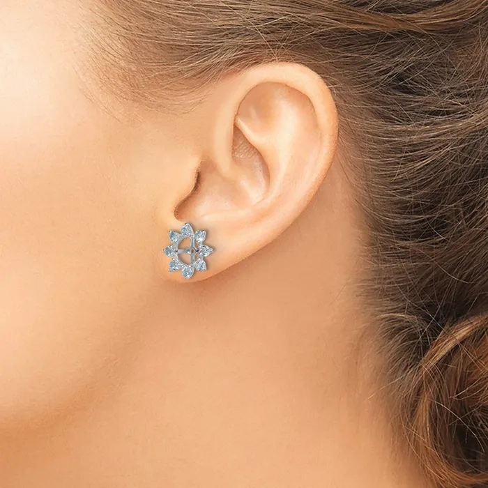 Earrings Goldia Sterling Silver Rhodium Aquamarine Earring Jacket