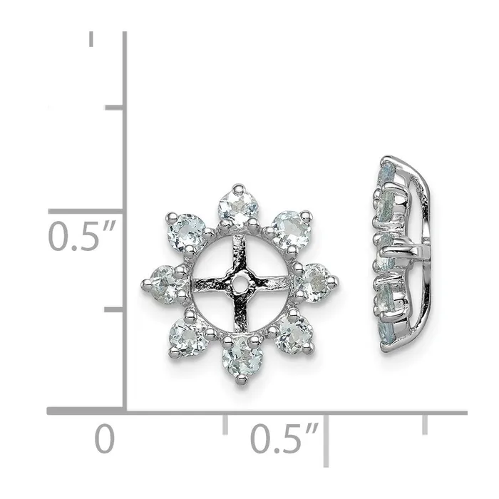 Earrings Goldia Sterling Silver Rhodium Aquamarine Earring Jacket
