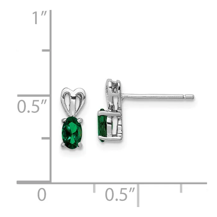 Earrings Goldia Sterling Silver Rhodiumplated Created Emerald Earrings