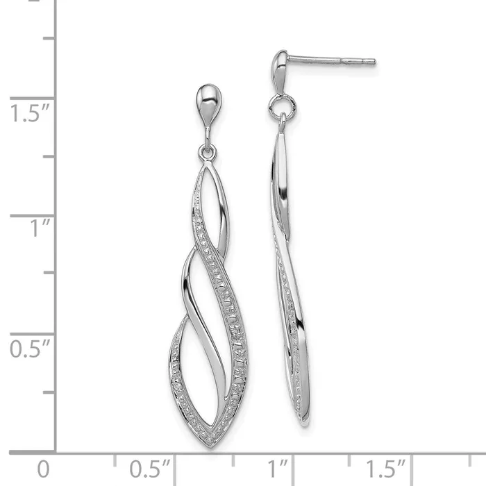 Earrings Goldia Sterling Silver Rhodium Plated Diamond Swirl Post Dangle Earrings