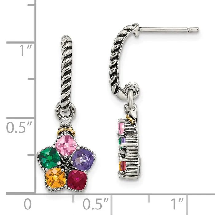 Earrings Goldia Sterling Silver u0026 14k Fivestone and Diamond Mothers Earring