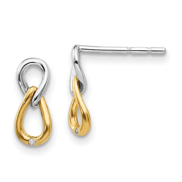 Earrings Goldia White Ice Sterling Silver Rhodiumplated GoldTone Diamond Post Dangle Earrings Earrings Goldia White Ice Sterling Silver Rhodiumplated GoldTone Diamond Post Dangle Earrings