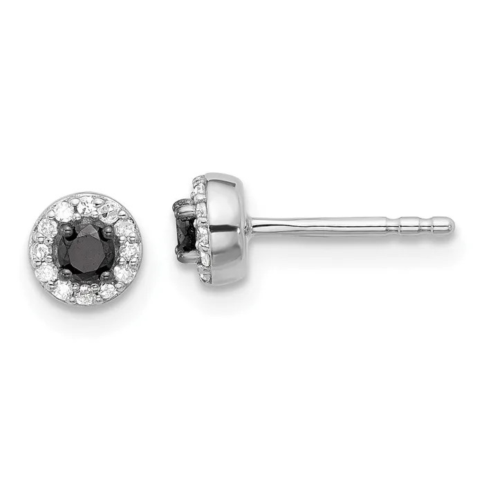 Earrings Goldia White Night Sterling Silver Rhodiumplated Black and White Diamond Circle Stud Post Earrings Earrings Goldia White Night Sterling Silver Rhodiumplated Black and White Diamond Circle Stud Post Earrings