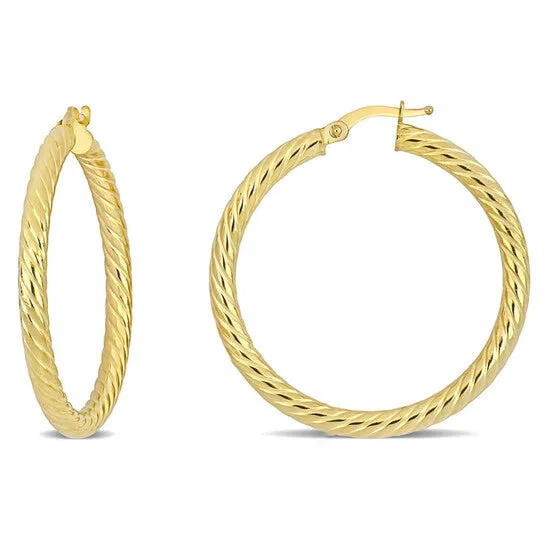 Earrings JMS always Original AMOUR 36mm Textured Twist Hoop Earrings In 14K Yellow Gold Earrings JMS always Original AMOUR 36mm Textured Twist Hoop Earrings In 14K Yellow Gold