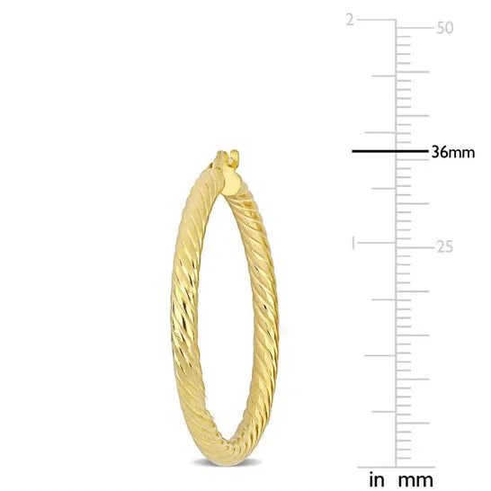 Earrings JMS always Original AMOUR 36mm Textured Twist Hoop Earrings In 14K Yellow Gold Earrings JMS always Original AMOUR 36mm Textured Twist Hoop Earrings In 14K Yellow Gold