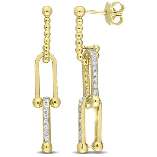 Earrings JMS always Original AMOUR 58 CT TW Diamond Link Drop Earrings In 14K Yellow Gold Earrings JMS always Original AMOUR 58 CT TW Diamond Link Drop Earrings In 14K Yellow Gold