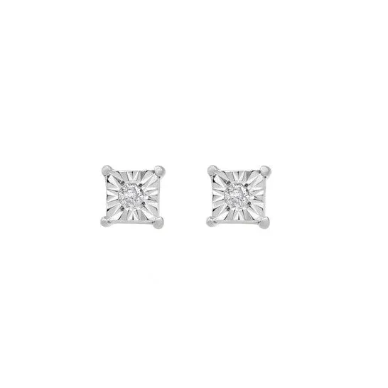 Earrings JMS always Original Diamond Muse 002 cttw White Gold Over Sterling Silver Square Diamond Stud Earrings for Women Earrings JMS always Original Diamond Muse 002 cttw White Gold Over Sterling Silver Square Diamond Stud Earrings for Women
