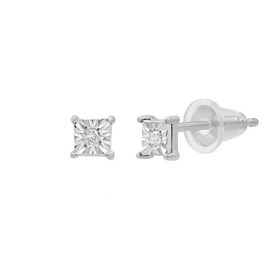 Earrings JMS always Original Diamond Muse 002 cttw White Gold Over Sterling Silver Square Diamond Stud Earrings for Women Earrings JMS always Original Diamond Muse 002 cttw White Gold Over Sterling Silver Square Diamond Stud Earrings for Women