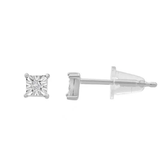 Earrings JMS always Original Diamond Muse 002 cttw White Gold Over Sterling Silver Square Diamond Stud Earrings for Women Earrings JMS always Original Diamond Muse 002 cttw White Gold Over Sterling Silver Square Diamond Stud Earrings for Women