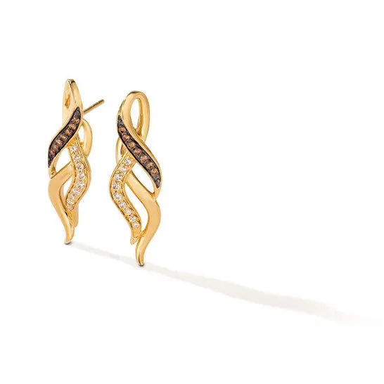 Earrings JMS always Original Le Vian Ladies Chocolate Diamonds Earrings set in 14K Honey Gold Earrings JMS always Original Le Vian Ladies Chocolate Diamonds Earrings set in 14K Honey Gold