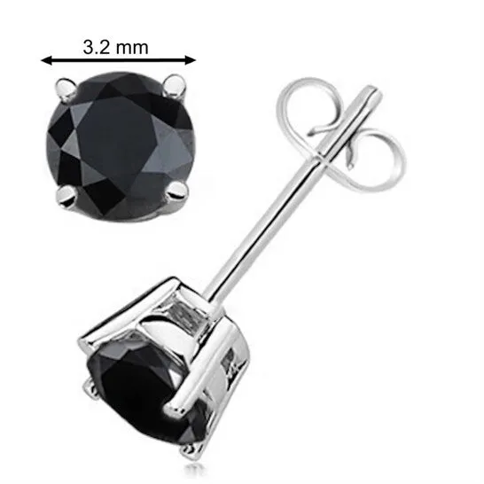 Earrings JMS always Original Maulijewels 14 Carat Natural Round Black Diamond Prong Set Stud Earring In 14K Black Yellow Gold Earrings JMS always Original Maulijewels 14 Carat Natural Round Black Diamond Prong Set Stud Earring In 14K Black Yellow Gold