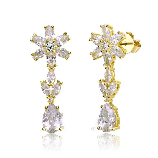Earrings JMS always Original Megan Walford Sterling Silver Cubic Zirconia Cluster Snowflake Formal Dangle Earrings Earrings JMS always Original Megan Walford Sterling Silver Cubic Zirconia Cluster Snowflake Formal Dangle Earrings