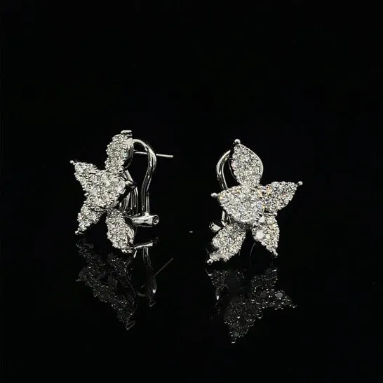Earrings JMS always Original Tresorra 18K White Gold Butterfly Cluster Diamond Statement Earrings Earrings JMS always Original Tresorra 18K White Gold Butterfly Cluster Diamond Statement Earrings
