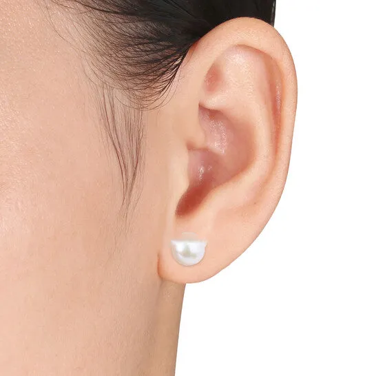 Earrings Original AMOUR 8 10 Mm Freshwater Cultured Pearl Strand and Stud Earrings 2piece Set with Silvertone Findings JMS always Earrings Original AMOUR 8 10 Mm Freshwater Cultured Pearl Strand and Stud Earrings 2piece Set with Silvertone Findings JMS always