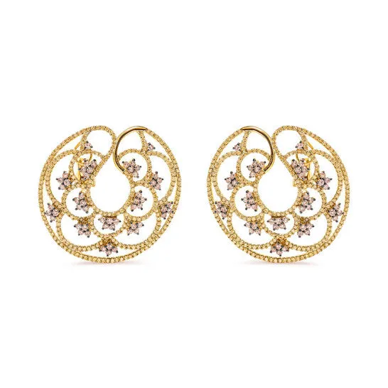 Earrings Original Haus of Brilliance 14K Yellow Gold 4 78 Cttw Fancy Colored Diamond Sun and Stars Open Hoop Earrings Fancy Color I1I2 Clarity JMS always Earrings Original Haus of Brilliance 14K Yellow Gold 4 78 Cttw Fancy Colored Diamond Sun and Stars Open Hoop Earrings Fancy Color I1I2 Clarity JMS always