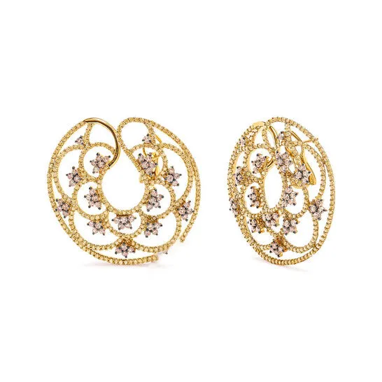 Earrings Original Haus of Brilliance 14K Yellow Gold 4 78 Cttw Fancy Colored Diamond Sun and Stars Open Hoop Earrings Fancy Color I1I2 Clarity JMS always Earrings Original Haus of Brilliance 14K Yellow Gold 4 78 Cttw Fancy Colored Diamond Sun and Stars Open Hoop Earrings Fancy Color I1I2 Clarity JMS always
