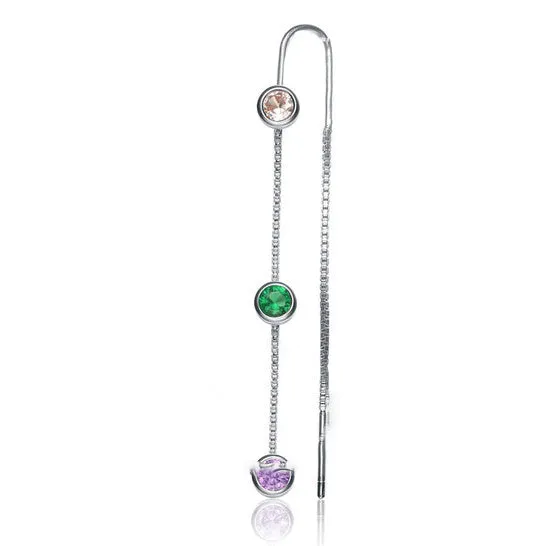 Earrings Original Megan Walford 925 Sterling Silver Multi Colored Cubic Zirconia Dangle Earrings JMS always Earrings Original Megan Walford 925 Sterling Silver Multi Colored Cubic Zirconia Dangle Earrings JMS always