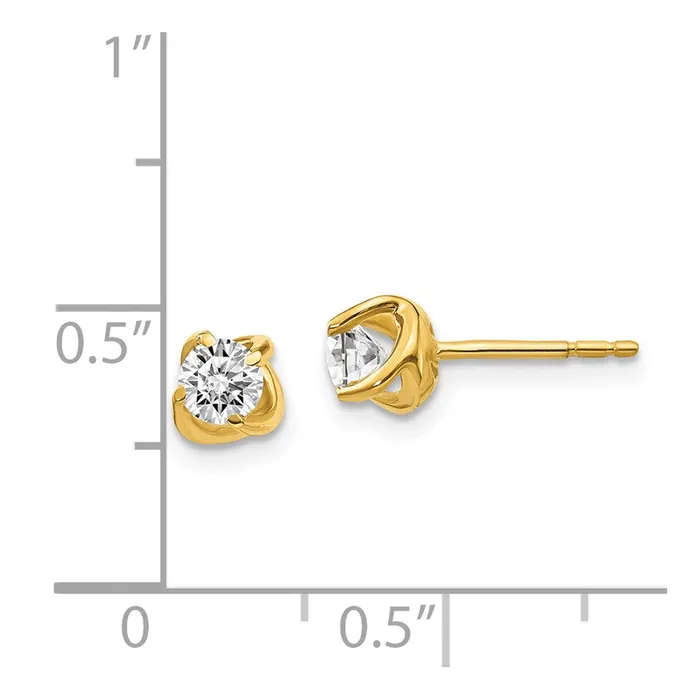 Earrings Solid 14k Yellow Gold Fancy Twist Simulated CZ Earrings Goldia Earrings Solid 14k Yellow Gold Fancy Twist Simulated CZ Earrings Goldia