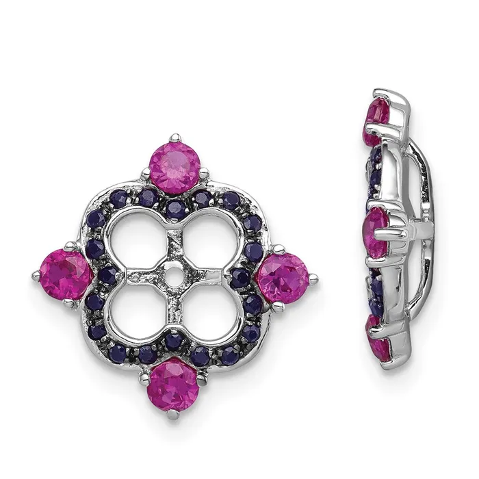 Earrings Sterling Silver Rhodium Created Ruby u0026 Black Sapphire Earring Jacket Goldia Earrings Sterling Silver Rhodium Created Ruby u0026 Black Sapphire Earring Jacket Goldia