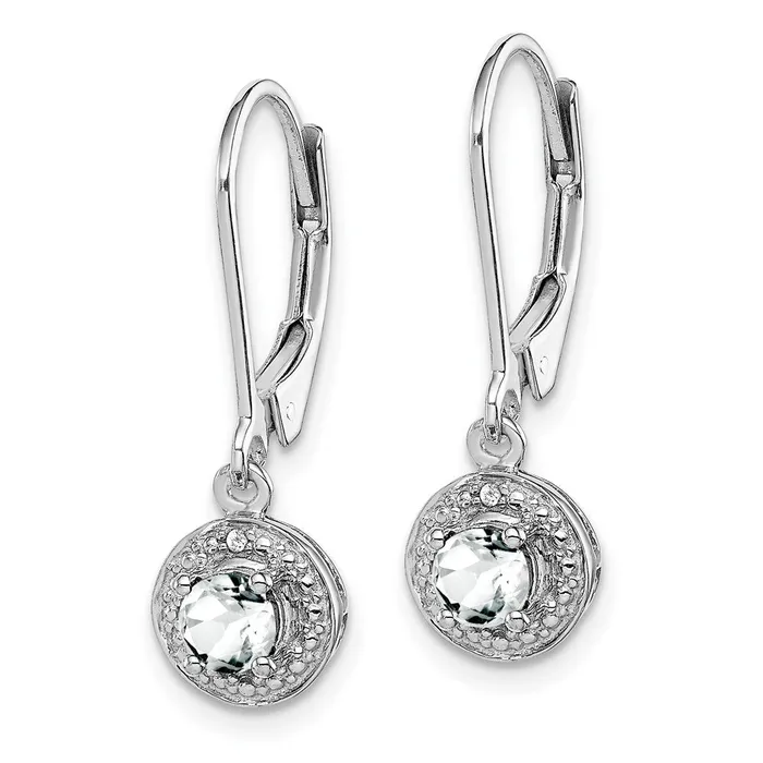 Earrings Sterling Silver Rhodiumplated Diamond u0026 White Topaz Earrings Goldia