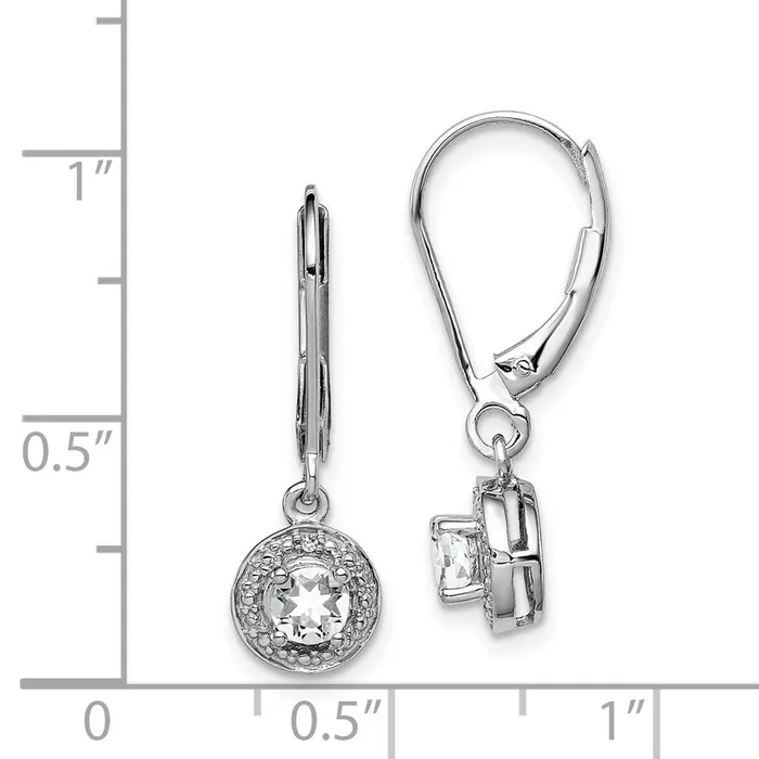 Earrings Sterling Silver Rhodiumplated Diamond u0026 White Topaz Earrings Goldia