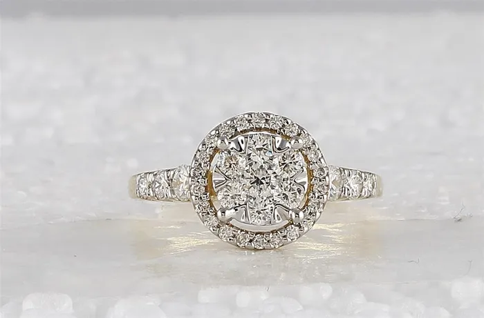 gndatlanta 10k Yellow Gold Round Diamond Cluster Ring 34 Cttw Rings