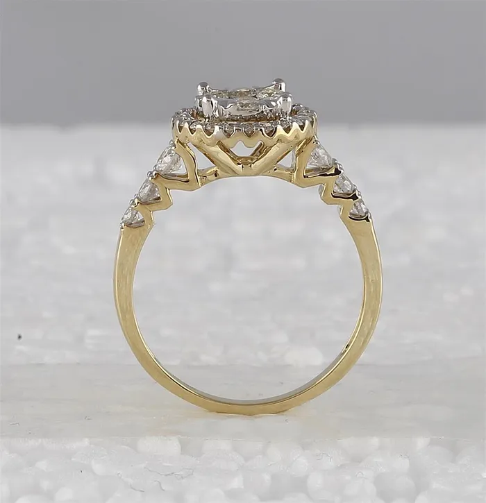 gndatlanta 10k Yellow Gold Round Diamond Cluster Ring 34 Cttw Rings