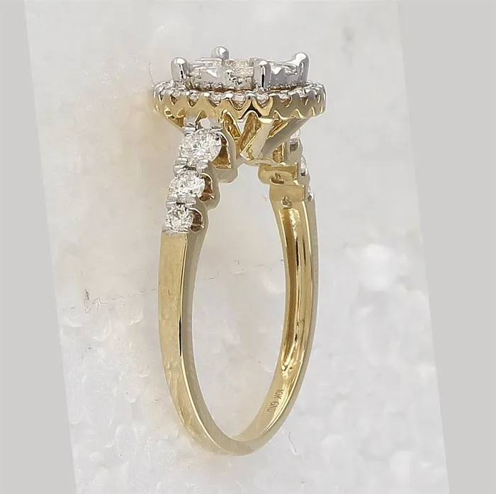 gndatlanta 10k Yellow Gold Round Diamond Cluster Ring 34 Cttw Rings