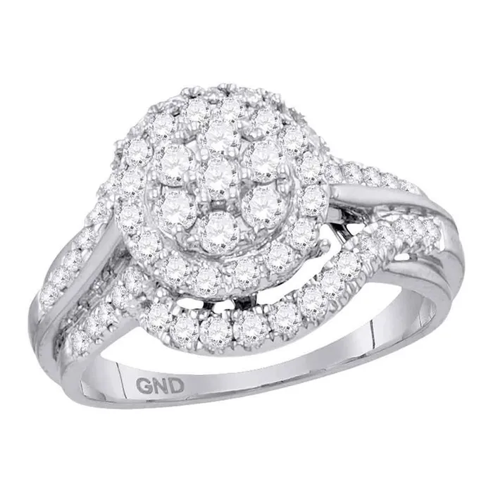 gndatlanta 14k White Gold Diamond Bridal Engagement Ring 1 Cttw Rings gndatlanta 14k White Gold Diamond Bridal Engagement Ring 1 Cttw Rings