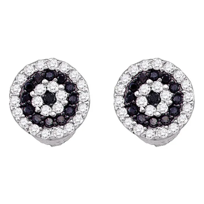 gndatlanta 14k White Gold Round Black Diamond Cluster Earrings 14 Cttw Earrings gndatlanta 14k White Gold Round Black Diamond Cluster Earrings 14 Cttw Earrings