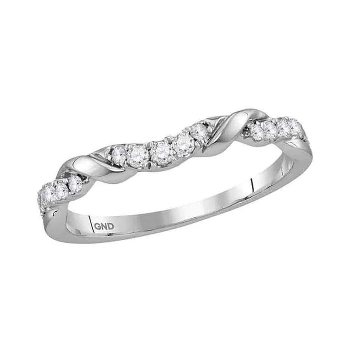 gndatlanta 14k White Gold Round Diamond Stackable Band Ring 15 Cttw Rings gndatlanta 14k White Gold Round Diamond Stackable Band Ring 15 Cttw Rings