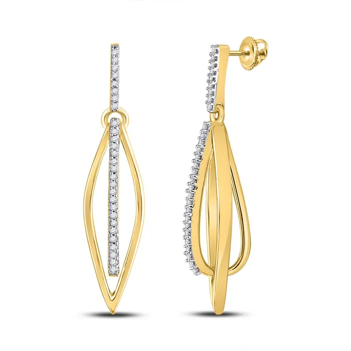 gndatlanta Earrings 10k Yellow Gold Round Diamond Oblong Oval Stick Dangle Earrings 16 Cttw gndatlanta Earrings 10k Yellow Gold Round Diamond Oblong Oval Stick Dangle Earrings 16 Cttw