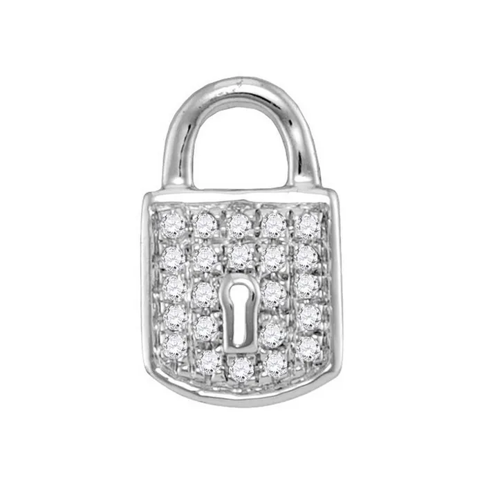 gndatlanta Earrings 14k White Gold Round Diamond Lock Key Fashion Earrings 110 Cttw gndatlanta Earrings 14k White Gold Round Diamond Lock Key Fashion Earrings 110 Cttw