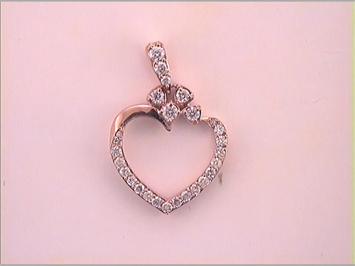 gndatlanta Necklaces 10k Rose Gold Round Diamond Outline Heart Pendant 13 Cttw gndatlanta Necklaces 10k Rose Gold Round Diamond Outline Heart Pendant 13 Cttw