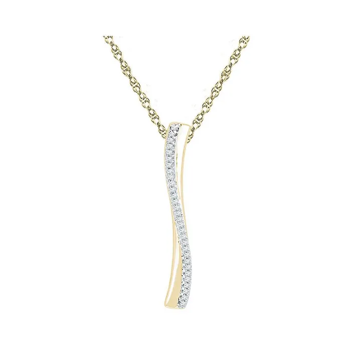 gndatlanta Necklaces 10k Yellow Gold Round Diamond Bar Fashion Pendant 110 Cttw gndatlanta Necklaces 10k Yellow Gold Round Diamond Bar Fashion Pendant 110 Cttw