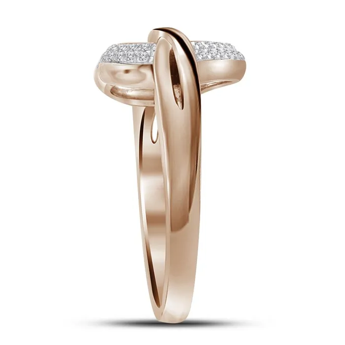 gndatlanta Rings 10k Rose Gold Round Diamond Captured Circle Cluster Ring 15 Cttw
