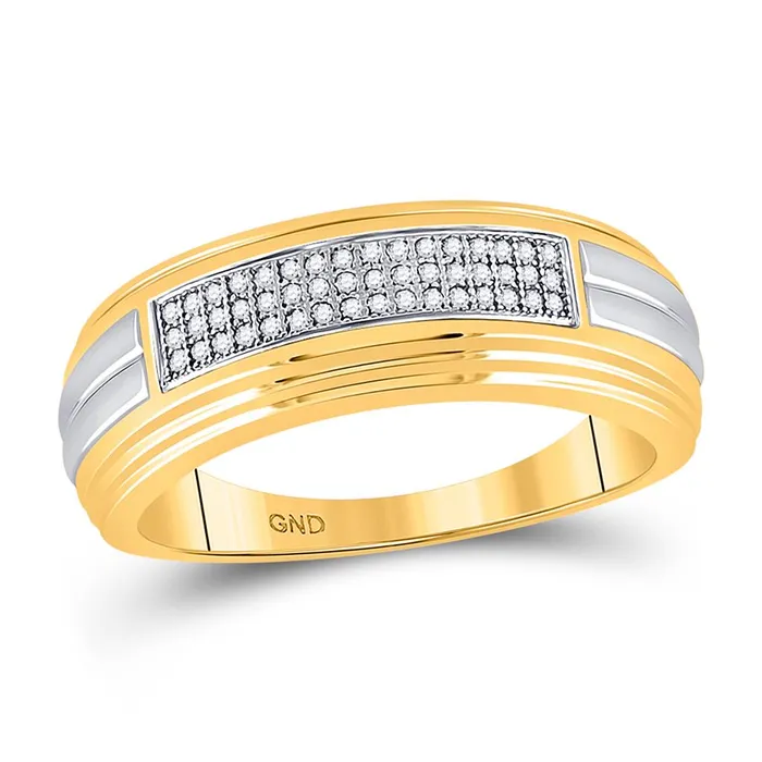 gndatlanta Rings 10k Twotone Gold Round Diamond Pave Band Ring 16 Cttw