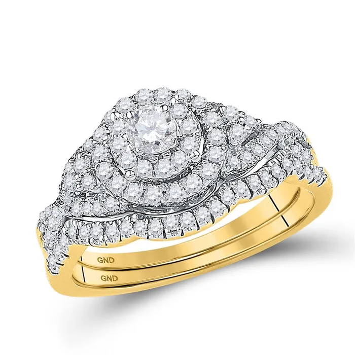 gndatlanta Rings 10k Yellow Gold Round Diamond Bridal Wedding Ring Set 58 Cttw gndatlanta Rings 10k Yellow Gold Round Diamond Bridal Wedding Ring Set 58 Cttw