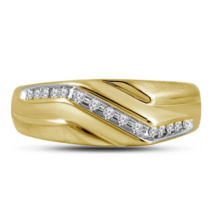gndatlanta Rings 10k Yellow Gold Round Diamond Diagonal Single Row Wedding Band Ring 18 Cttw gndatlanta Rings 10k Yellow Gold Round Diamond Diagonal Single Row Wedding Band Ring 18 Cttw