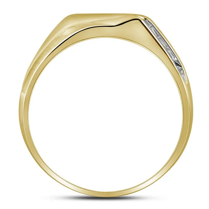 gndatlanta Rings 10k Yellow Gold Round Diamond Diagonal Single Row Wedding Band Ring 18 Cttw