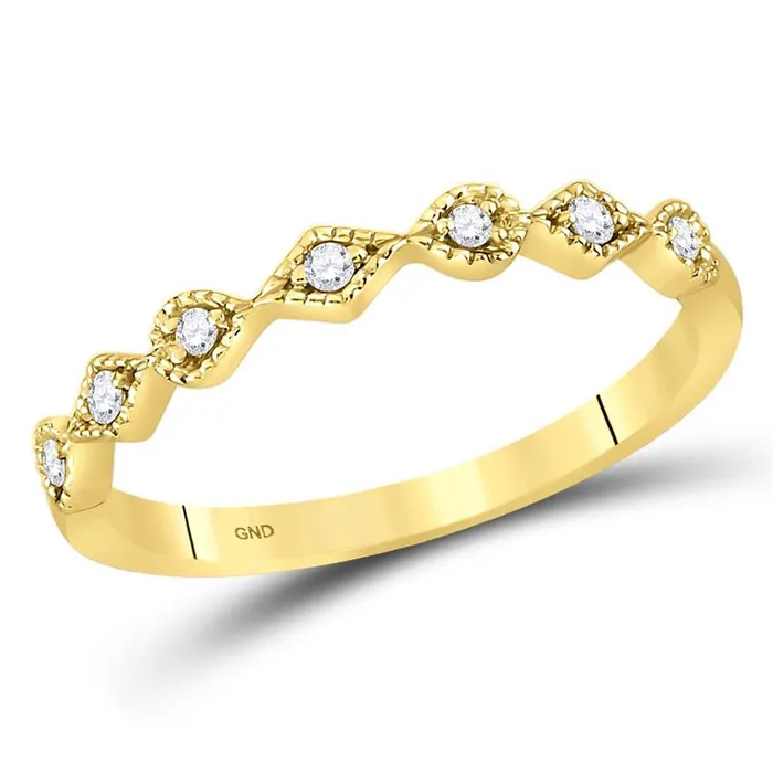 gndatlanta Rings 10k Yellow Gold Round Diamond Stackable Band Ring 110 Cttw gndatlanta Rings 10k Yellow Gold Round Diamond Stackable Band Ring 110 Cttw