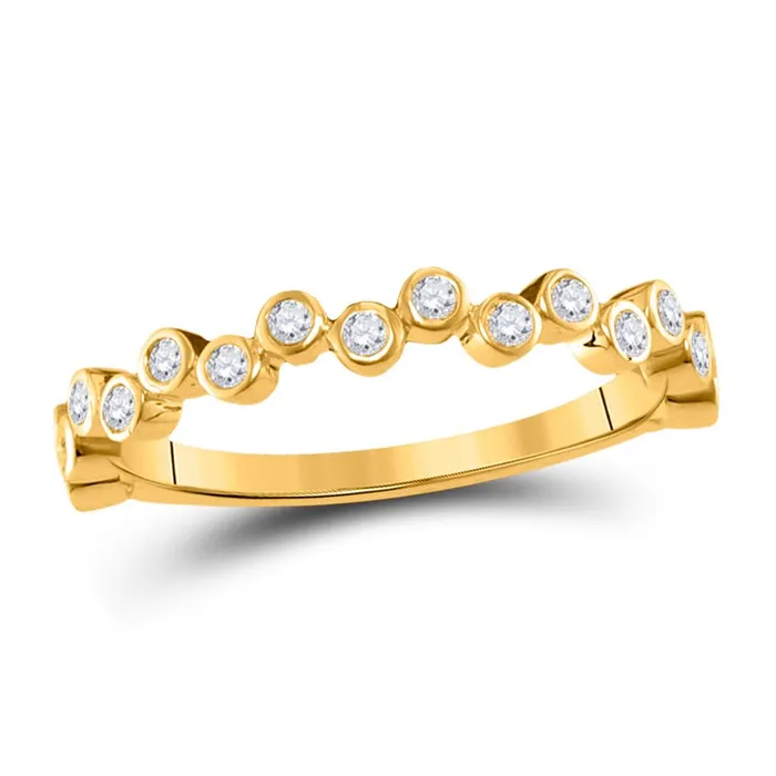 gndatlanta Rings 10k Yellow Gold Round Diamond Stackable Band Ring 14 Cttw gndatlanta Rings 10k Yellow Gold Round Diamond Stackable Band Ring 14 Cttw