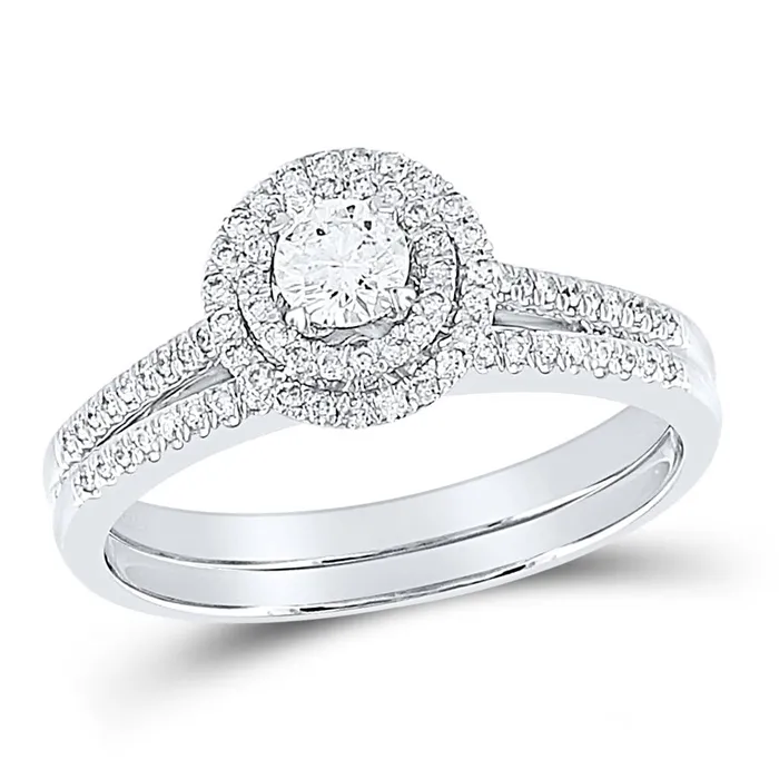 gndatlanta Rings 14k White Gold Round Diamond Bridal Wedding Ring Set 12 Cttw Certified gndatlanta Rings 14k White Gold Round Diamond Bridal Wedding Ring Set 12 Cttw Certified