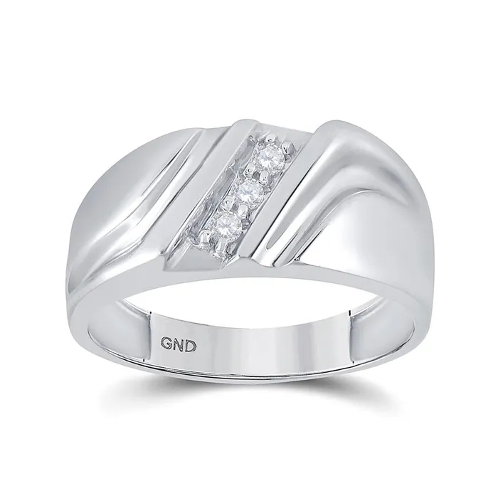 gndatlanta Rings 14k White Gold Round Diamond Wedding Single Row Band Ring 110 Cttw