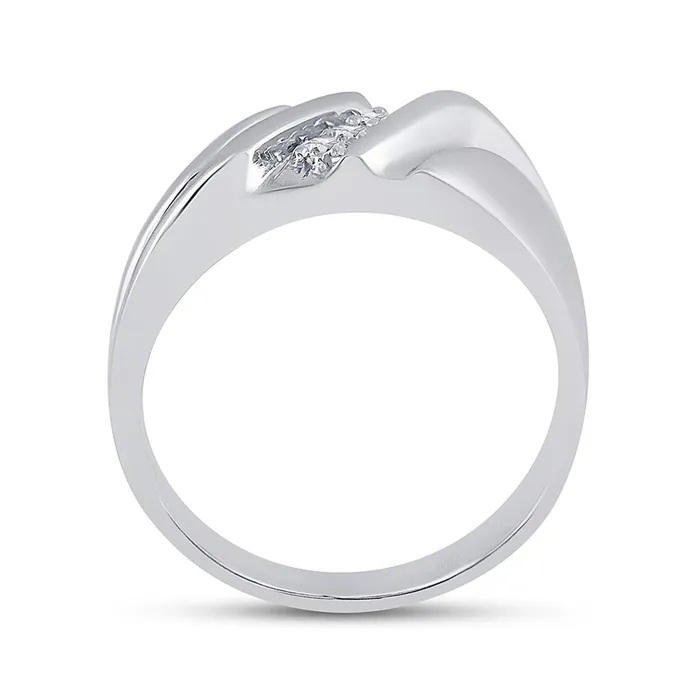 gndatlanta Rings 14k White Gold Round Diamond Wedding Single Row Band Ring 110 Cttw